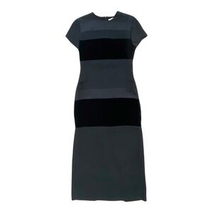 Emanuel Ungaro Silk Velour Striped Black Dress 2